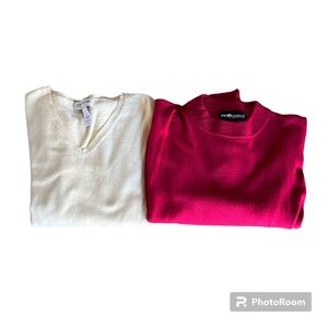 Woman’s Lot Of Two Medium Sweaters Sag Harbor & Jones Of New York